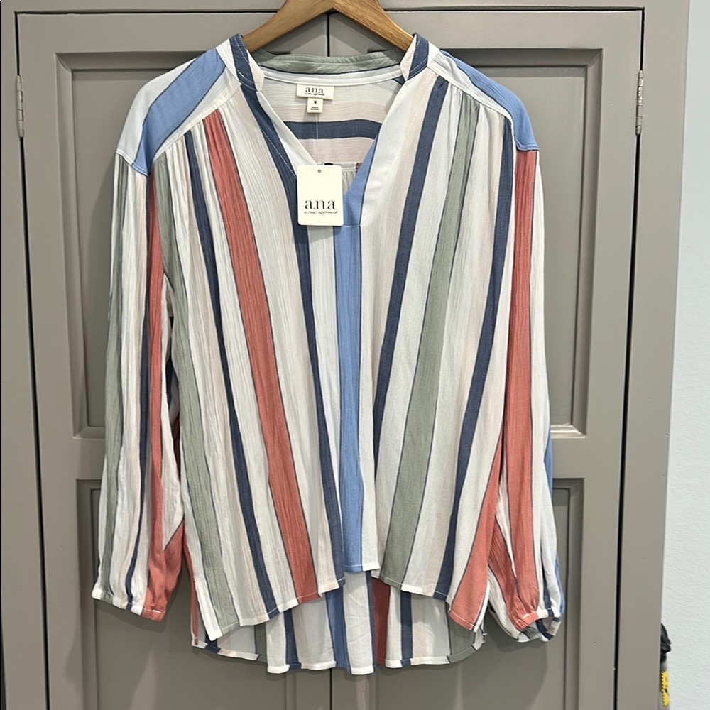 a.n.a Women's Colorful Striped Blouse
